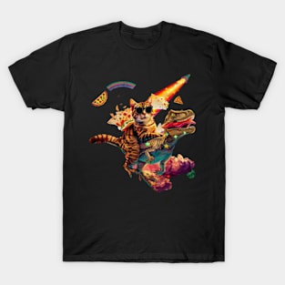 Energetic Cat Dinosaur T-Shirt